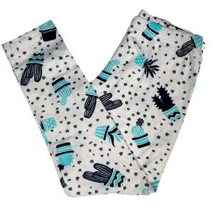 Dot Dot Smile Toddler Leggings Navy Turquoise Desert Cactus Girls 3/4 NWT LLR